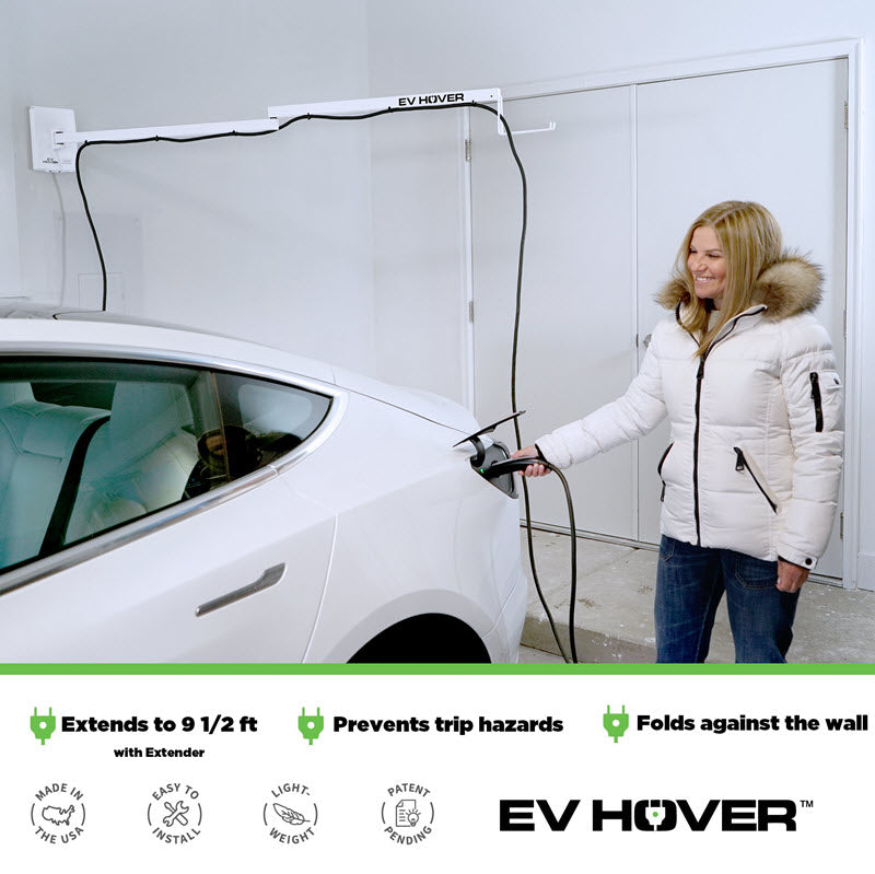 EV Hover - Electric Vehicle Cable Management System (Up to 9 1/2 ft with the extender - sold separately)