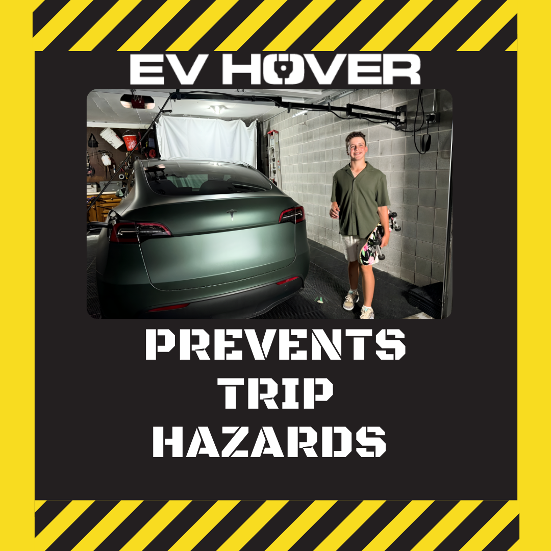 EV Hover v4 - Electric Vehicle Cable Management System (Up to 9 1/4 ft with the extender)