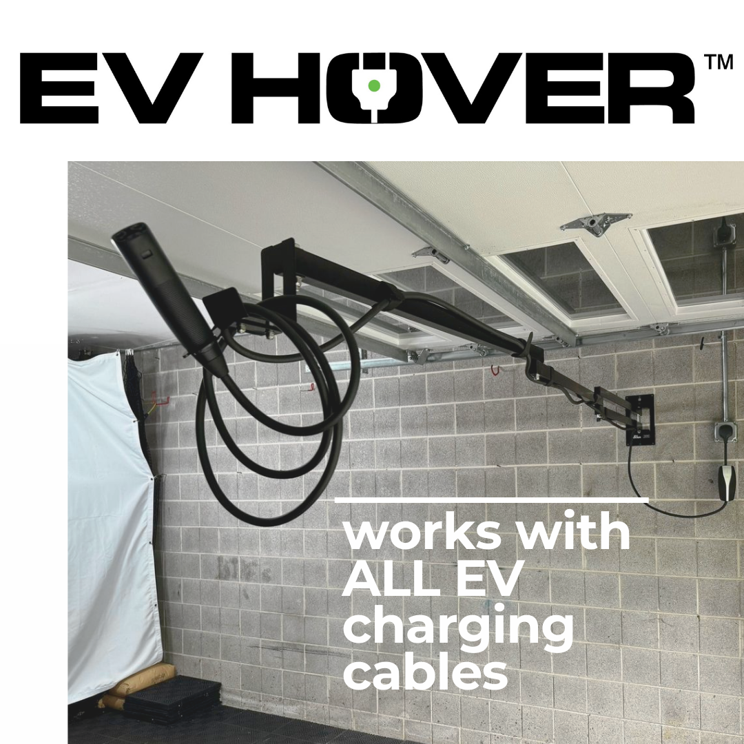 EV Hover v4 - Electric Vehicle Cable Management System (Up to 9 1/4 ft with the extender)