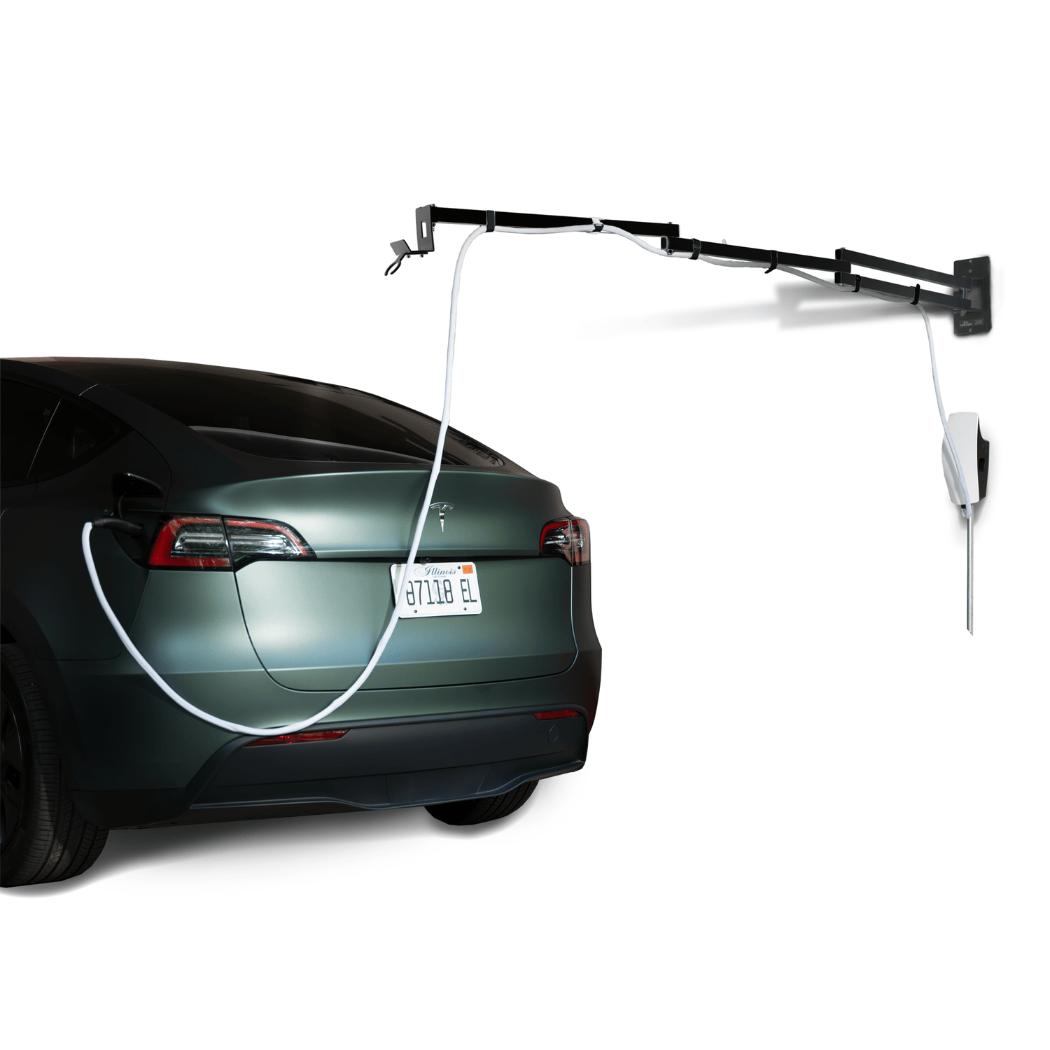 EV Hover v4 - Electric Vehicle Cable Management System (Up to 9 1/4 ft with the extender) EVH - V4 - 9FT - WHT - TES