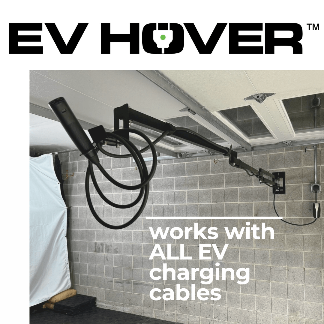 EV Hover v4 - Electric Vehicle Cable Management System (Up to 9 1/4 ft with the extender) EVH - V4 - 9FT - WHT - TES