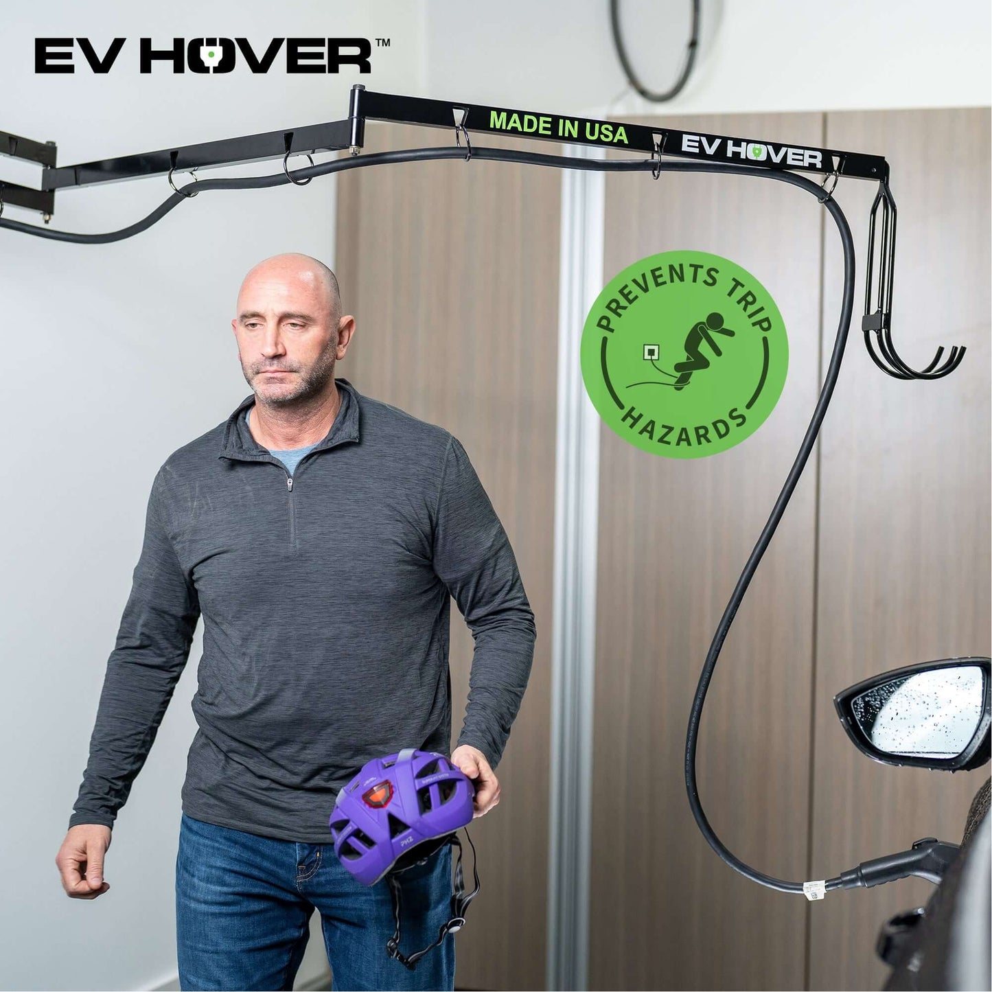 EV Hover prevents trip hazards from your electric vehicle charger cable